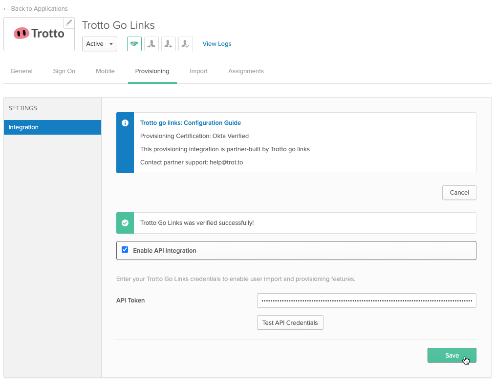 Setting up provisioning
